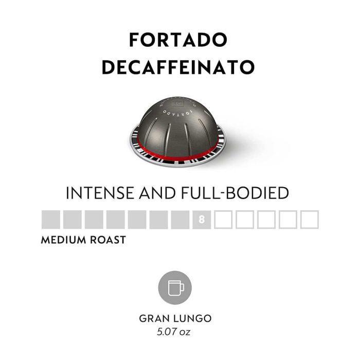 کپسول قهوه نسپرسو ورتو مدل Fortado Decaffeinato